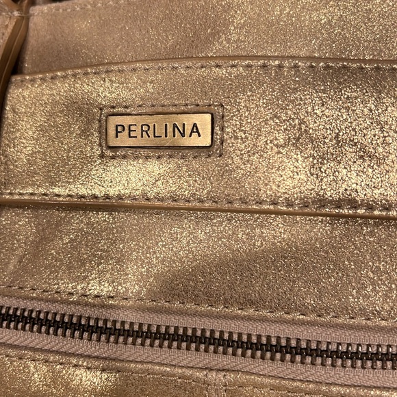 **Perlina gold leather satchel purse - Picture 4 of 7
